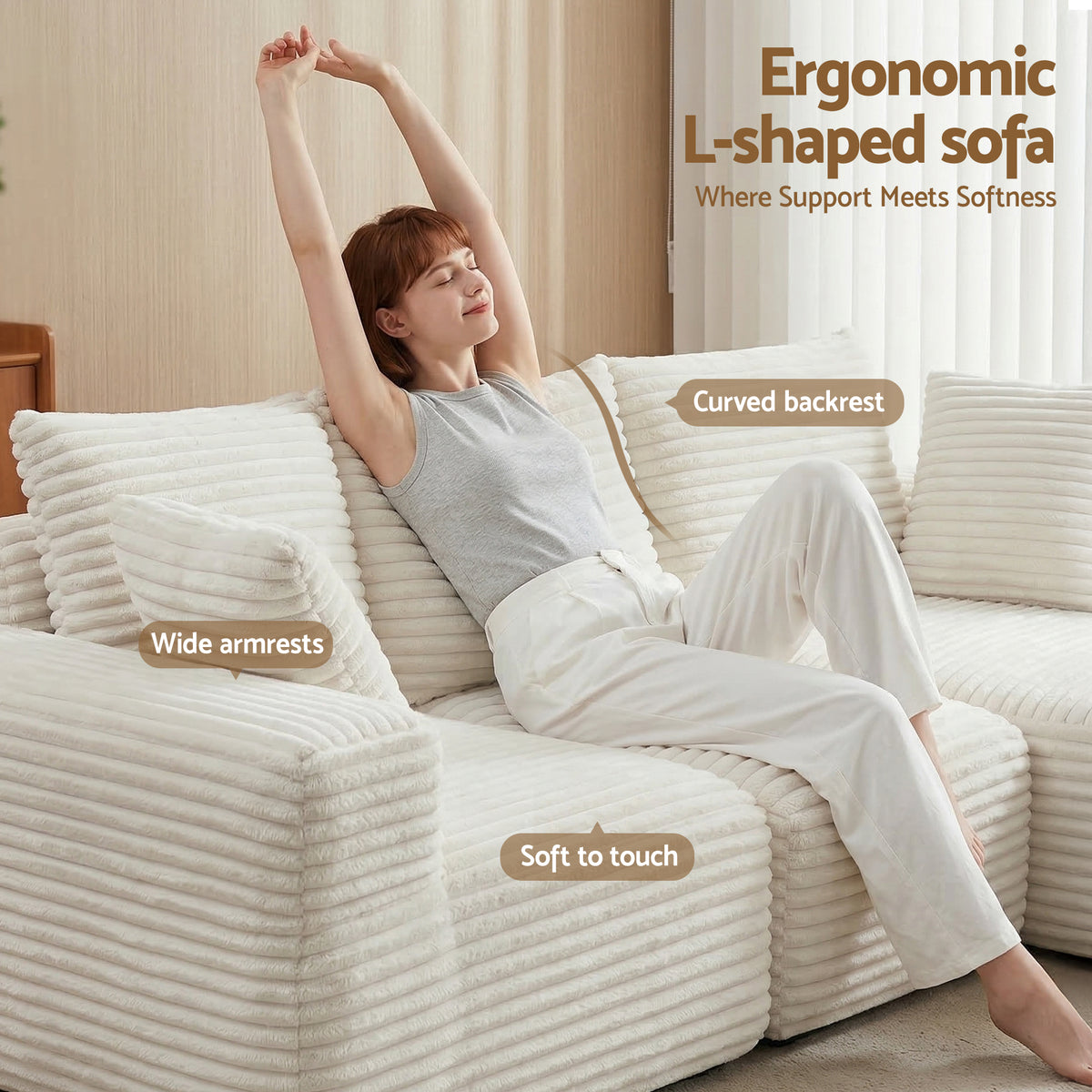 Bellario 3-seater Sofa Bed White
