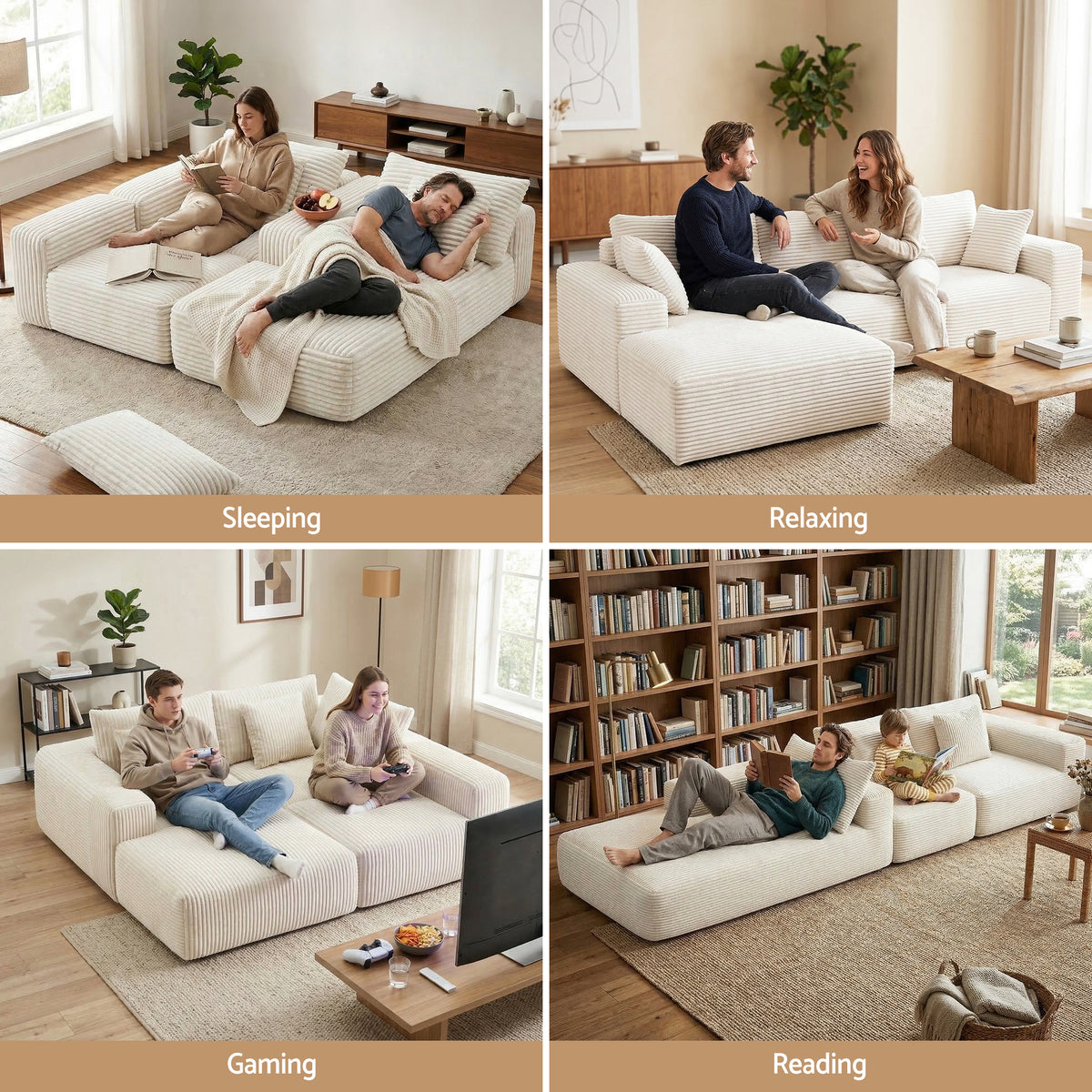 Bellario 3-seater Sofa Bed White