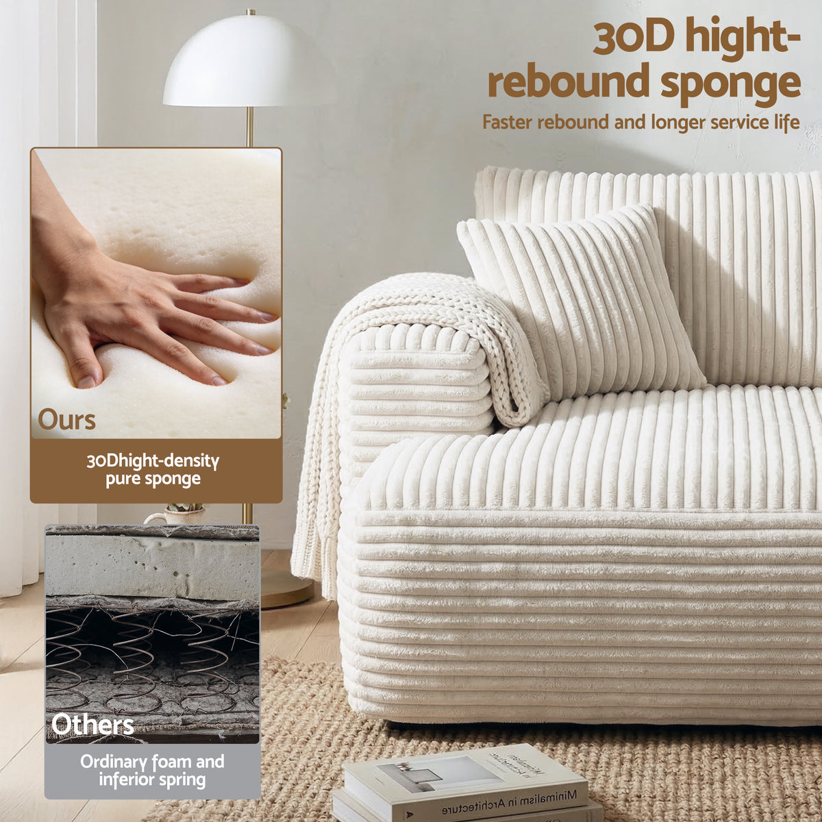 Bellario 3-seater Sofa Bed White