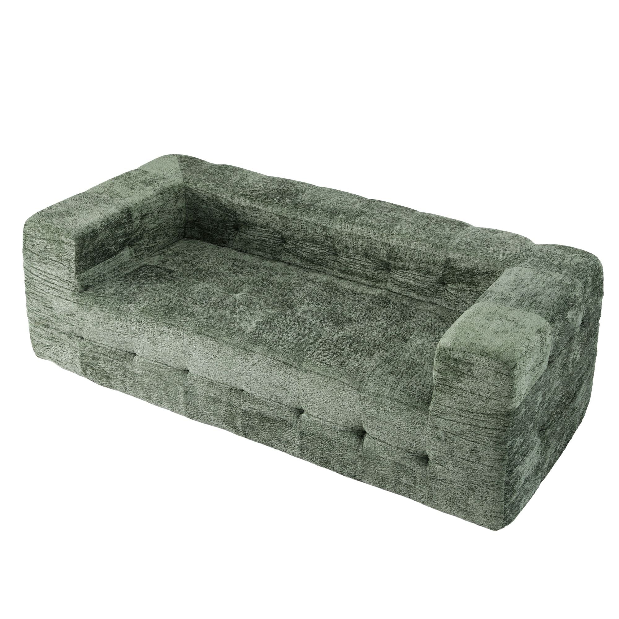 Mickey 3 seater Chenille Sofa Bed Green