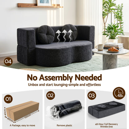 Luca 2-Seater Sofa Bed Grey