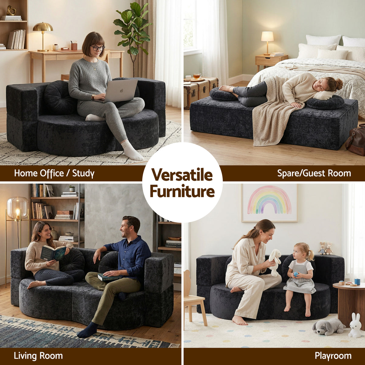 Luca 2-Seater Sofa Bed Grey