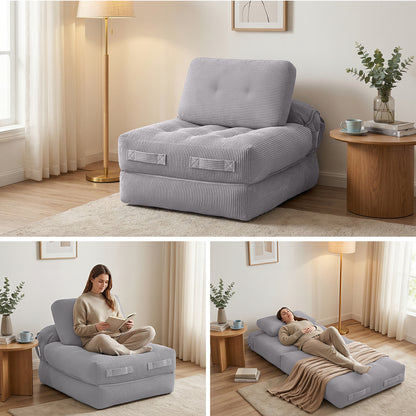 Harlem 1-Seater Sofa Bed Grey