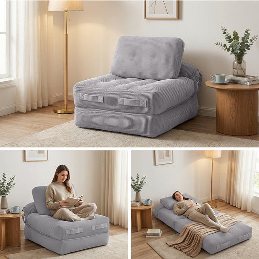 Harlem 1-Seater Sofa Bed Grey