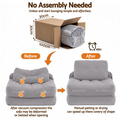 Harlem 1-Seater Sofa Bed Grey