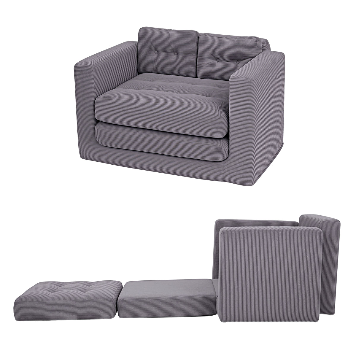Harlem 2-Seater Sofa Bed Grey