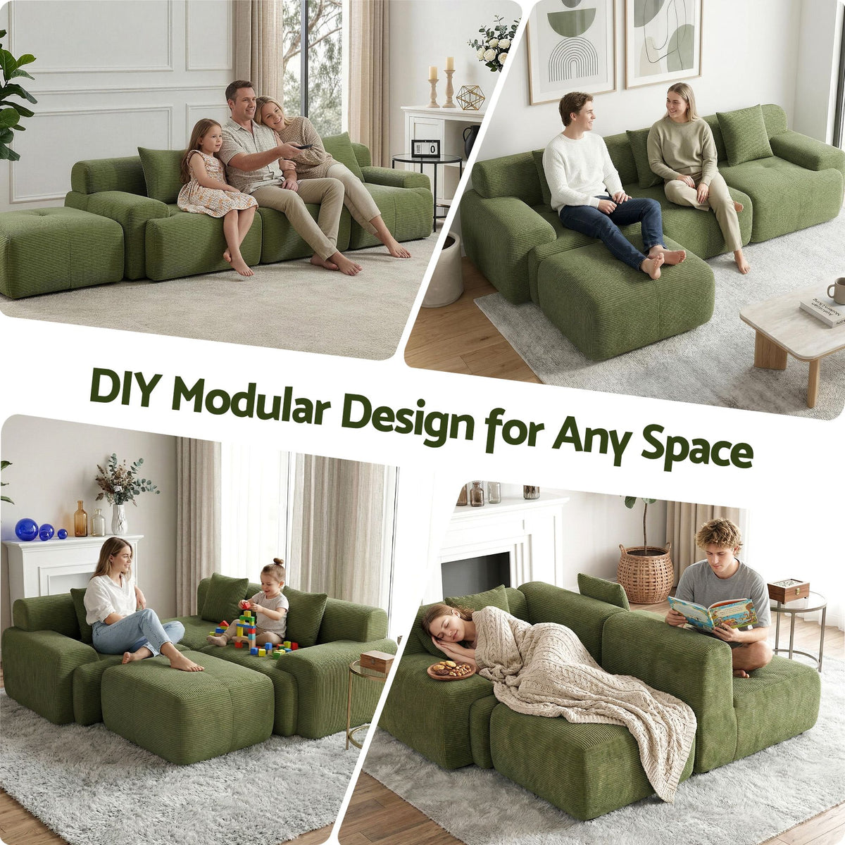 Valerio 4-seater Sofa Bed Green