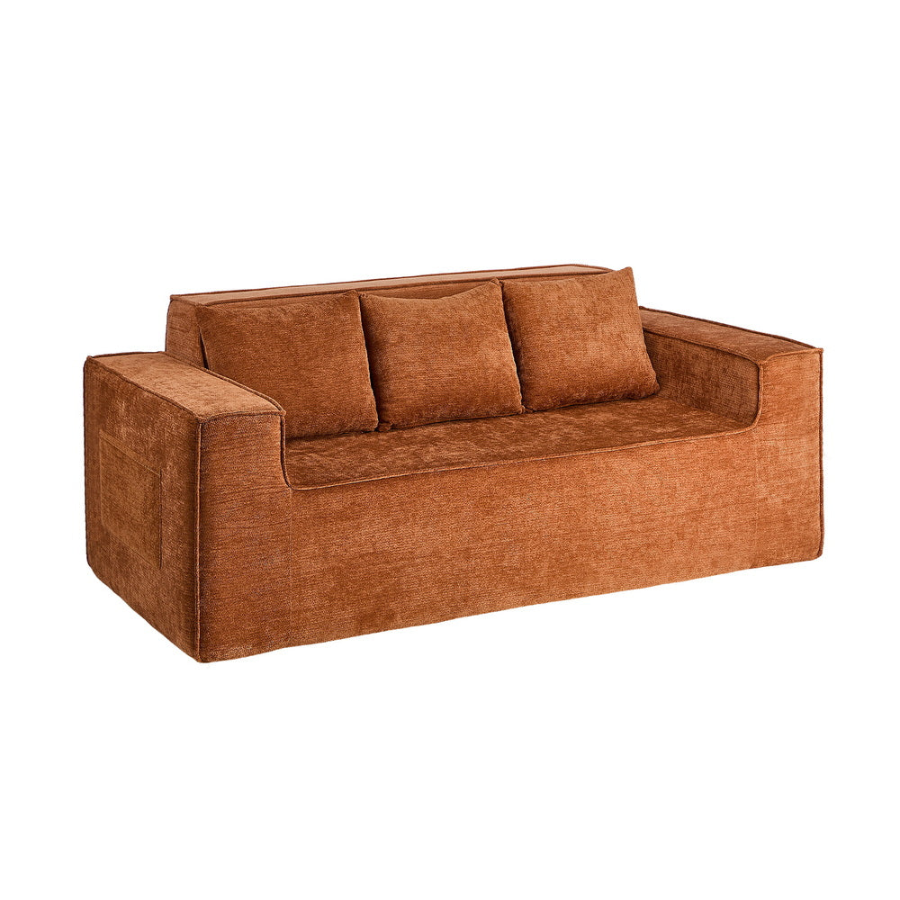 Harold 3 Seater Compressed Sofa Brown