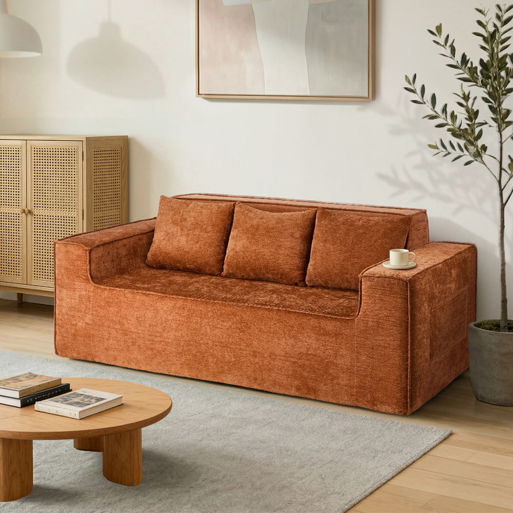 Harold 3 Seater Compressed Sofa Brown