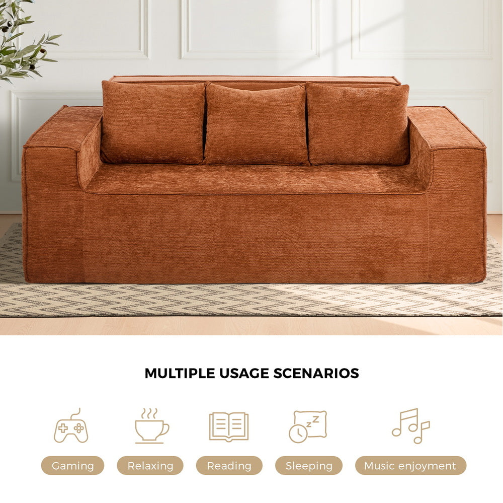 Harold 3 Seater Compressed Sofa Brown