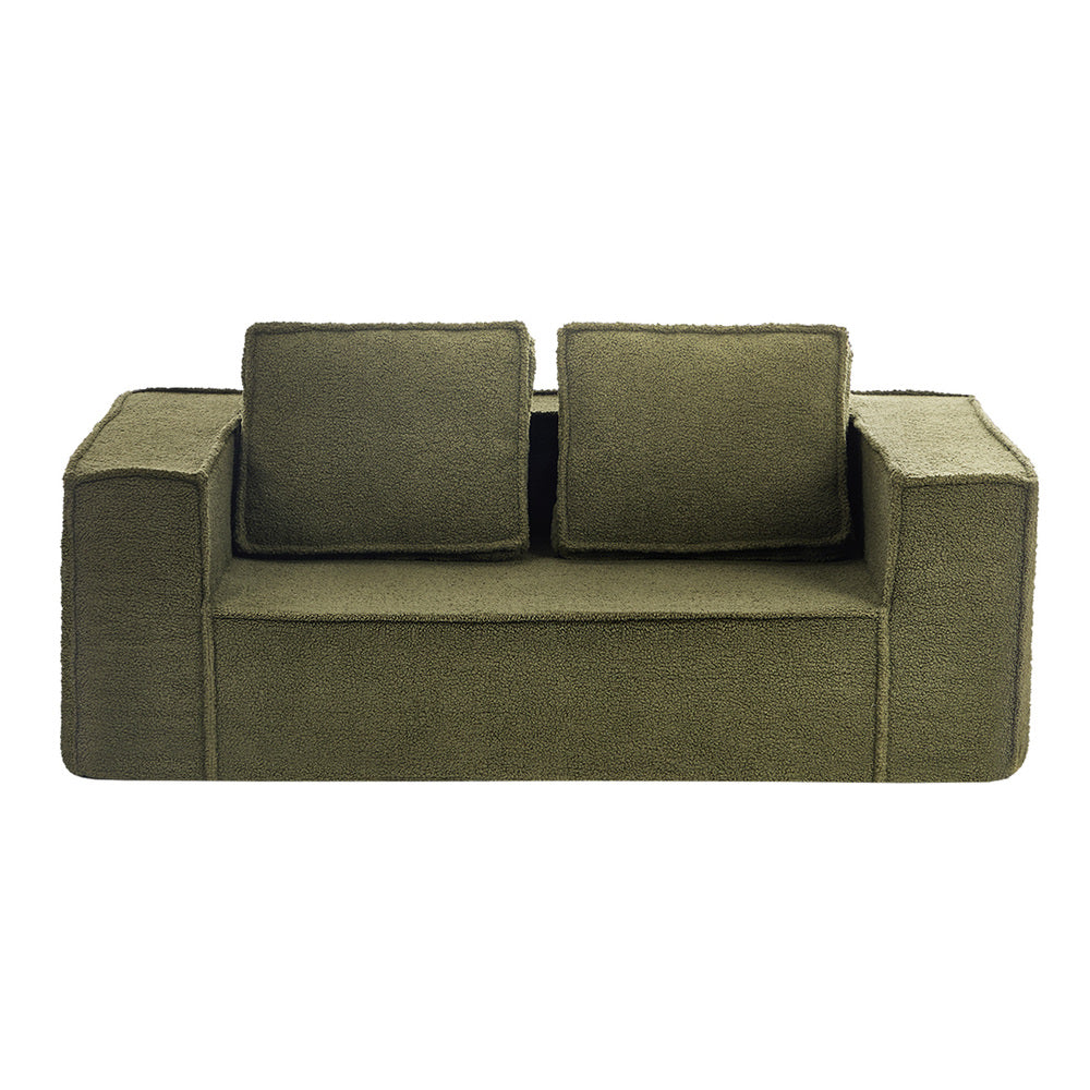 Elena 2 Seater Compressed Sofa Green