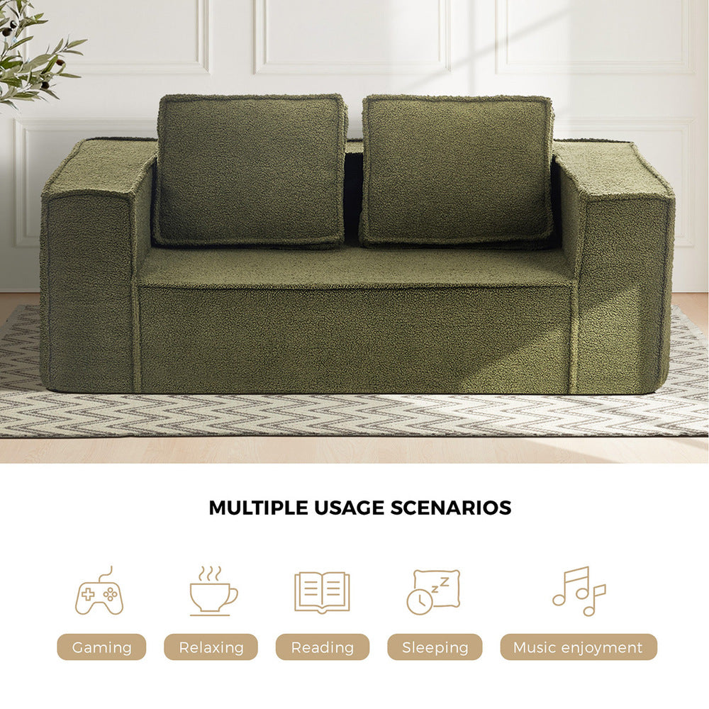 Elena 2 Seater Compressed Sofa Green