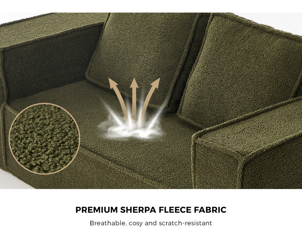 Elena 2 Seater Compressed Sofa Green