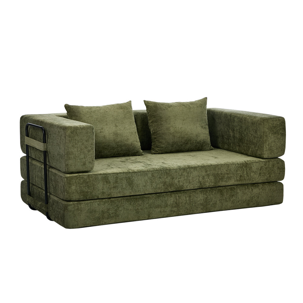 Elena 3 Seater Compressed Sofa Bed Green