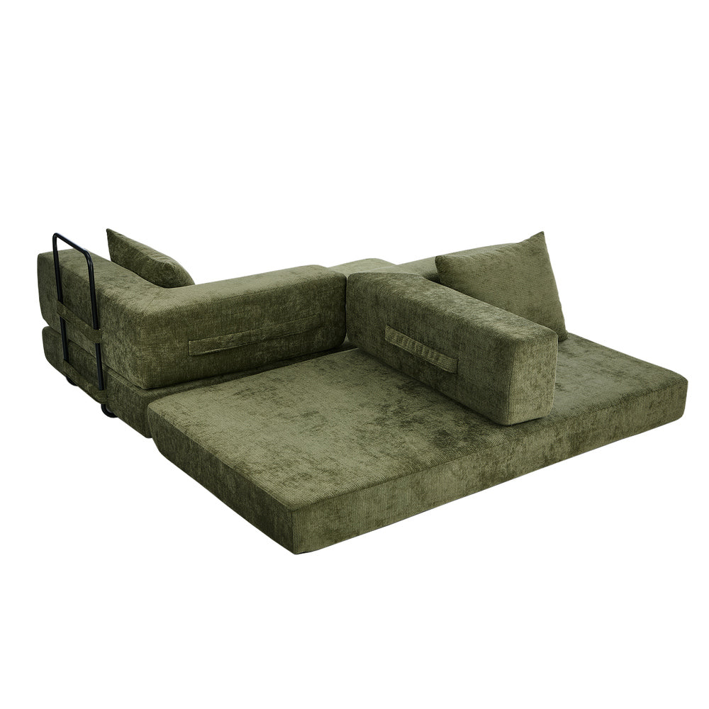 Elena 3 Seater Compressed Sofa Bed Green