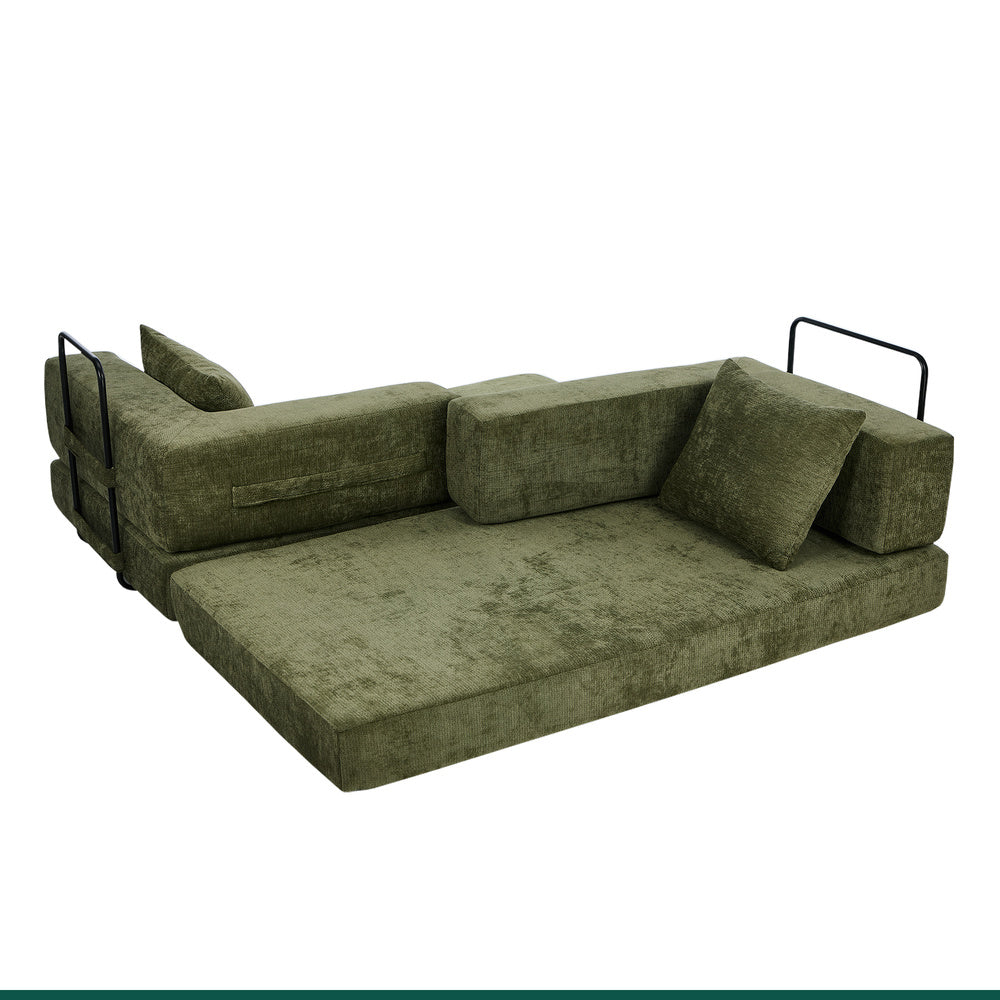 Elena 3 Seater Compressed Sofa Bed Green