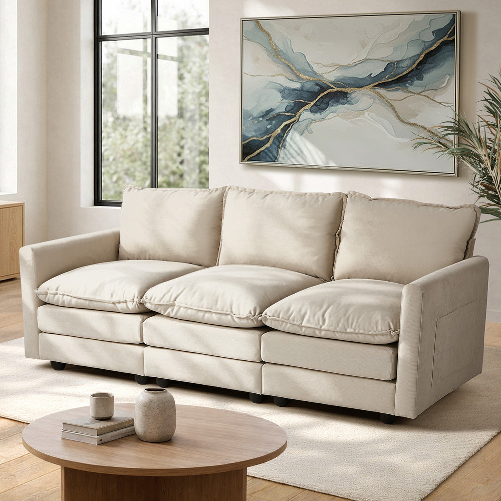 Sylvia 3 Seater Futon Corduroy Sofa
