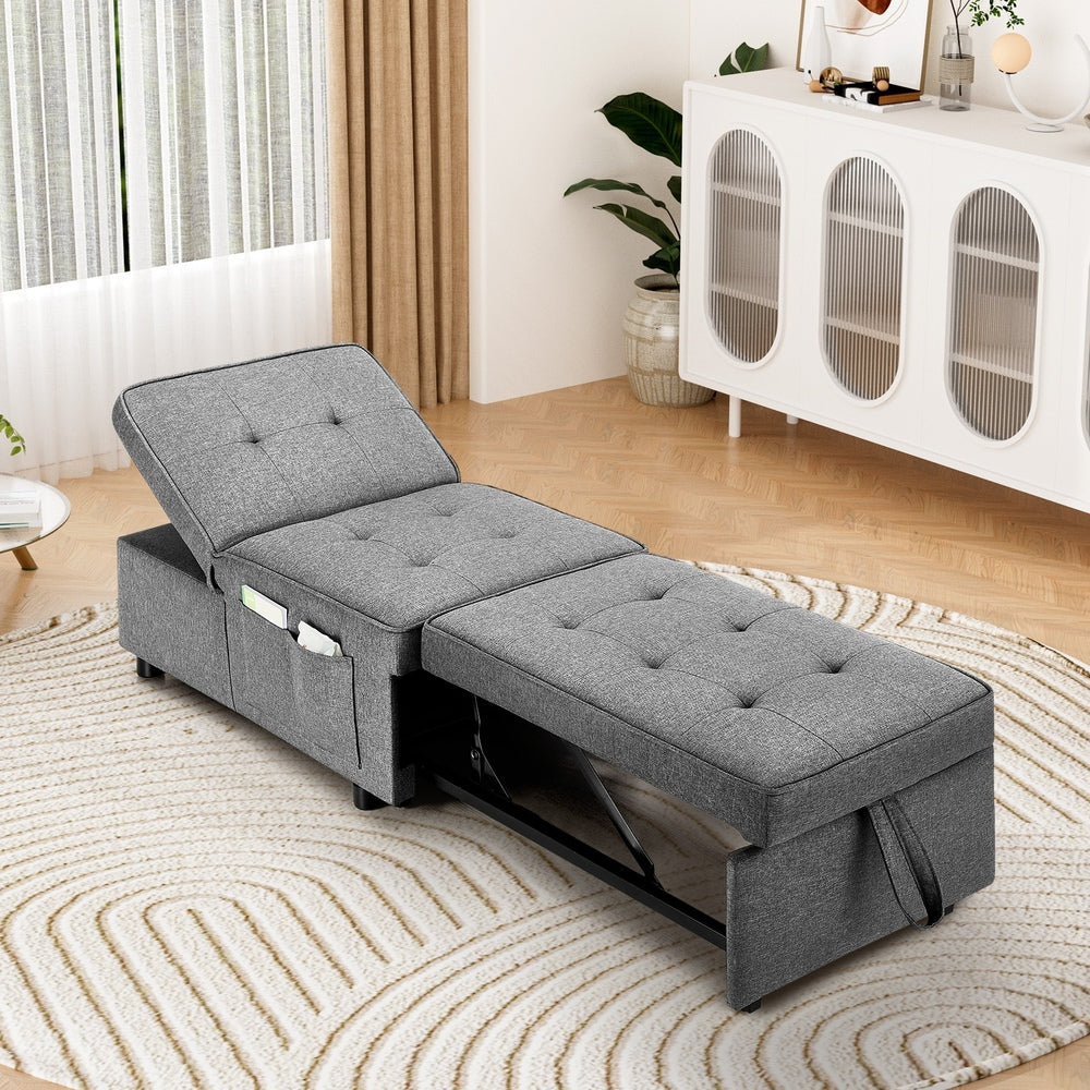 Caribou 1 Seater convertible Sofa Bed Gray
