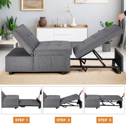 Caribou 1 Seater convertible Sofa Bed Grey