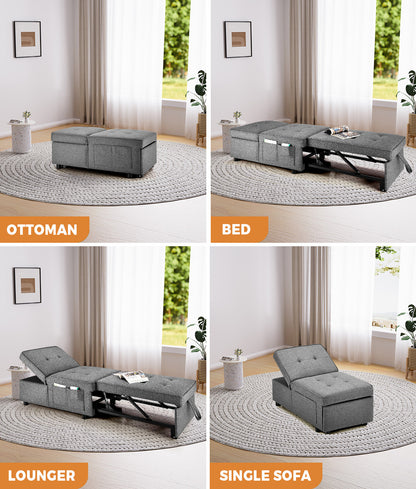 Caribou 1 Seater convertible Sofa Bed Grey