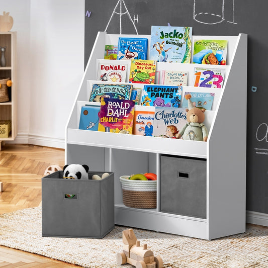 Kids' Emmett Bookshelf with Storage Basket