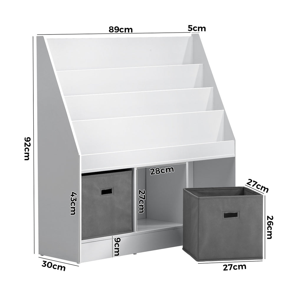 Kids' Emmett Bookshelf with Storage Basket
