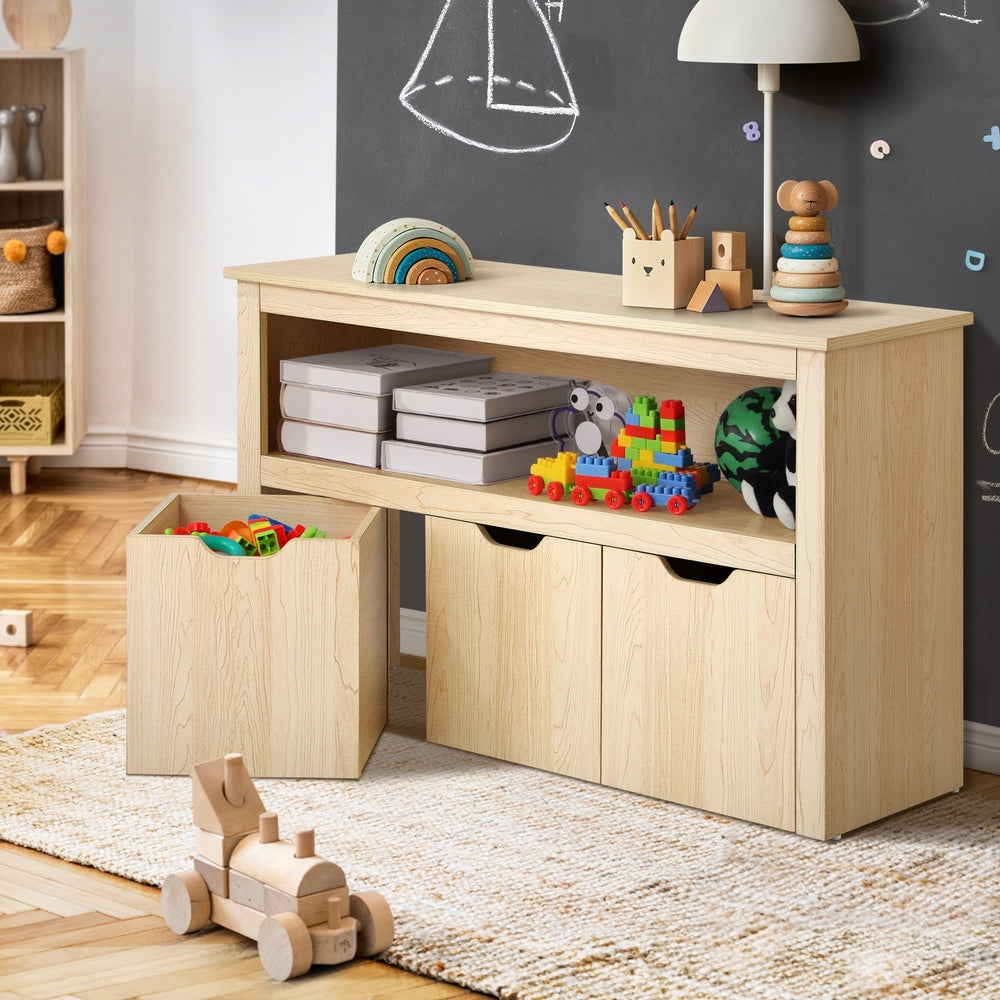 Kids' Mika Bookshelf & Toy Storage Natural