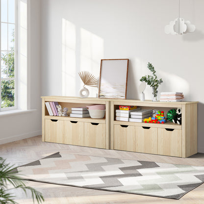 Kids' Mika Bookshelf & Toy Storage Natural
