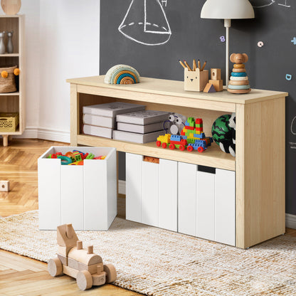 Kids' Mika Bookshelf & Toy Storage White Natural