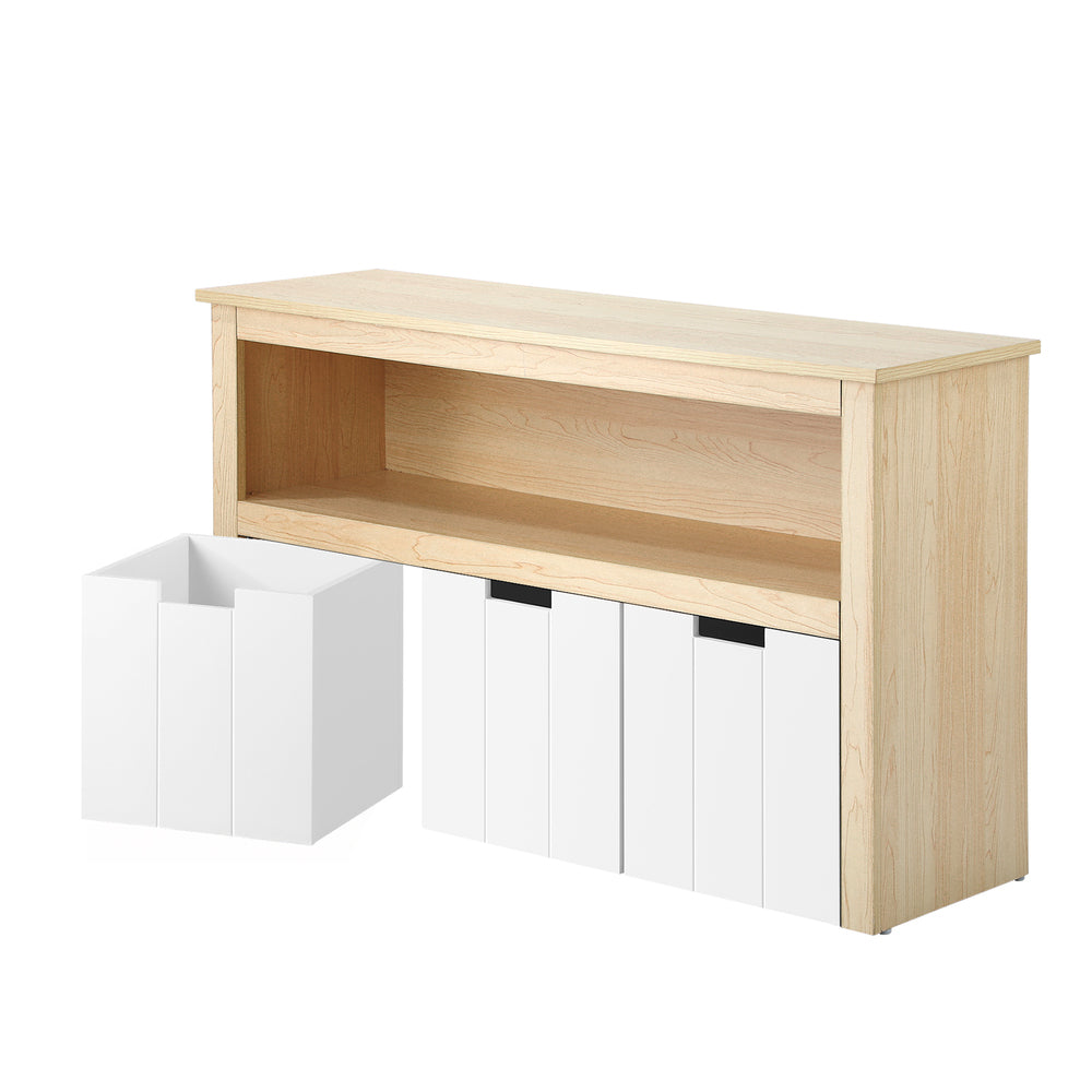 Kids' Mika Bookshelf & Toy Storage White Natural