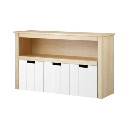 Kids' Mika Bookshelf & Toy Storage White Natural