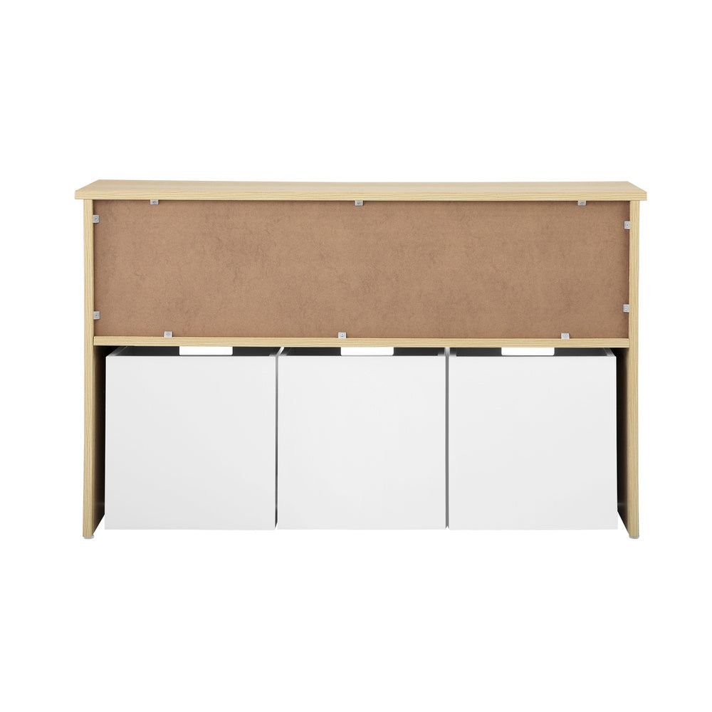 Kids' Mika Bookshelf & Toy Storage White Natural