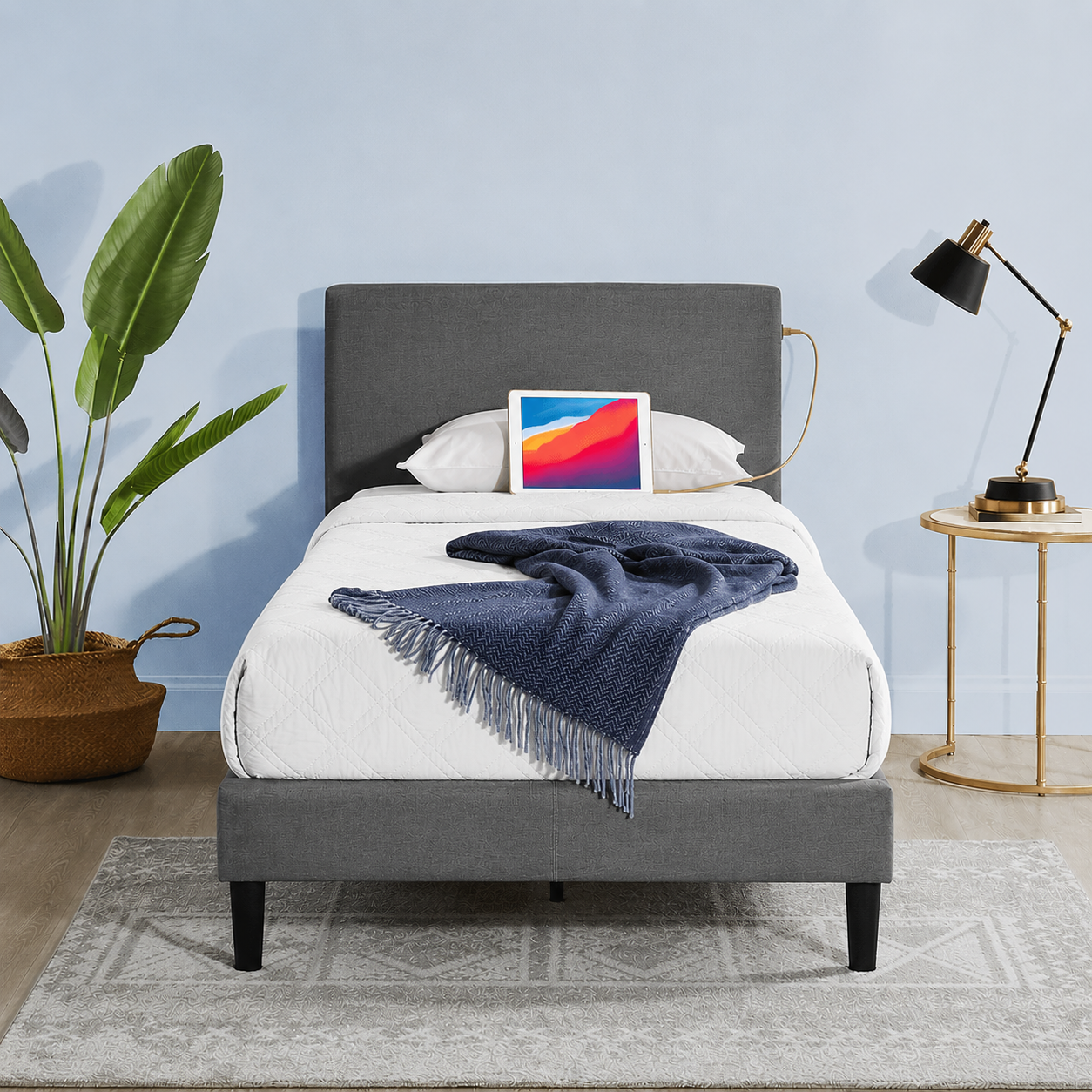 Essentials BiB King Single Bed Frame with USB