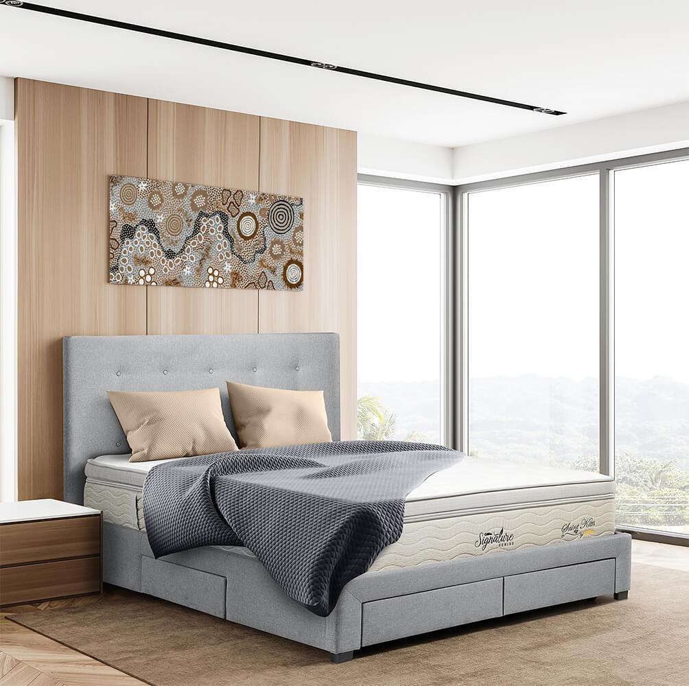 Torquay Storage Queen Bedframe Pewter