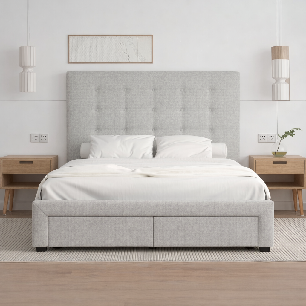 Torquay Storage Queen Bedframe Pewter