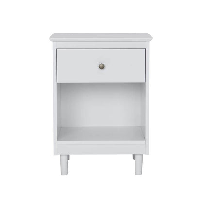 Huxley Bedside Table 1 Drawer White