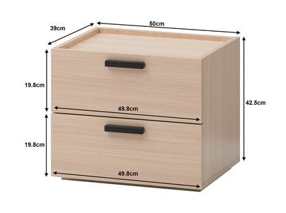 Marlon 2 Drawer Bedside Table