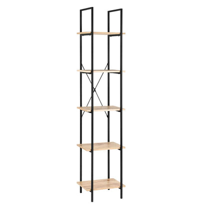 Hadley Bookshelf Display Cabinet 40cm 5 Tier Industrial Bookcase Storage Display Shelf
