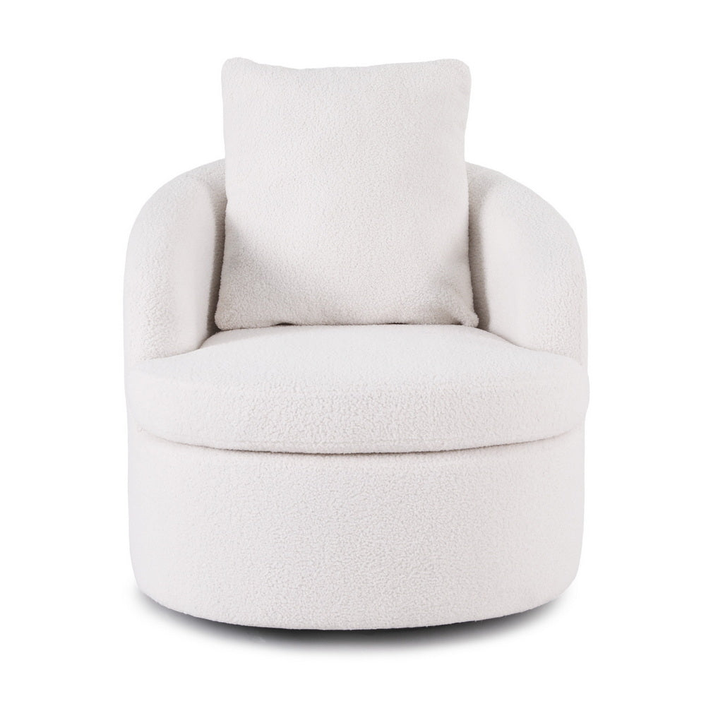 Killian Boucle Swivel Armchair White