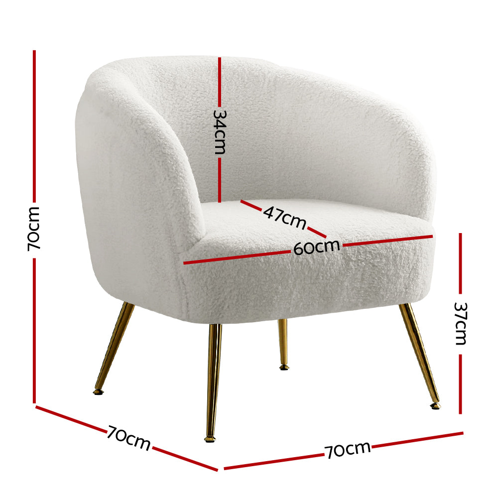 Lenny Boucle Armchair White
