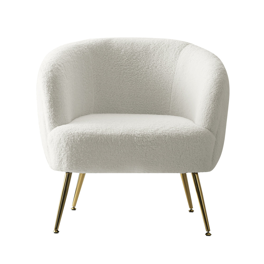 Lenny Boucle Armchair White