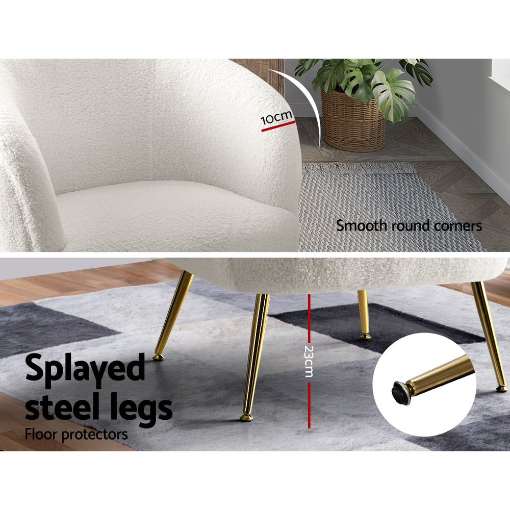 Lenny Boucle Armchair White