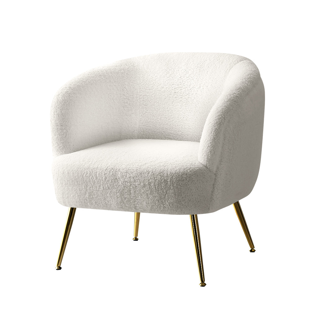 Lenny Boucle Armchair White