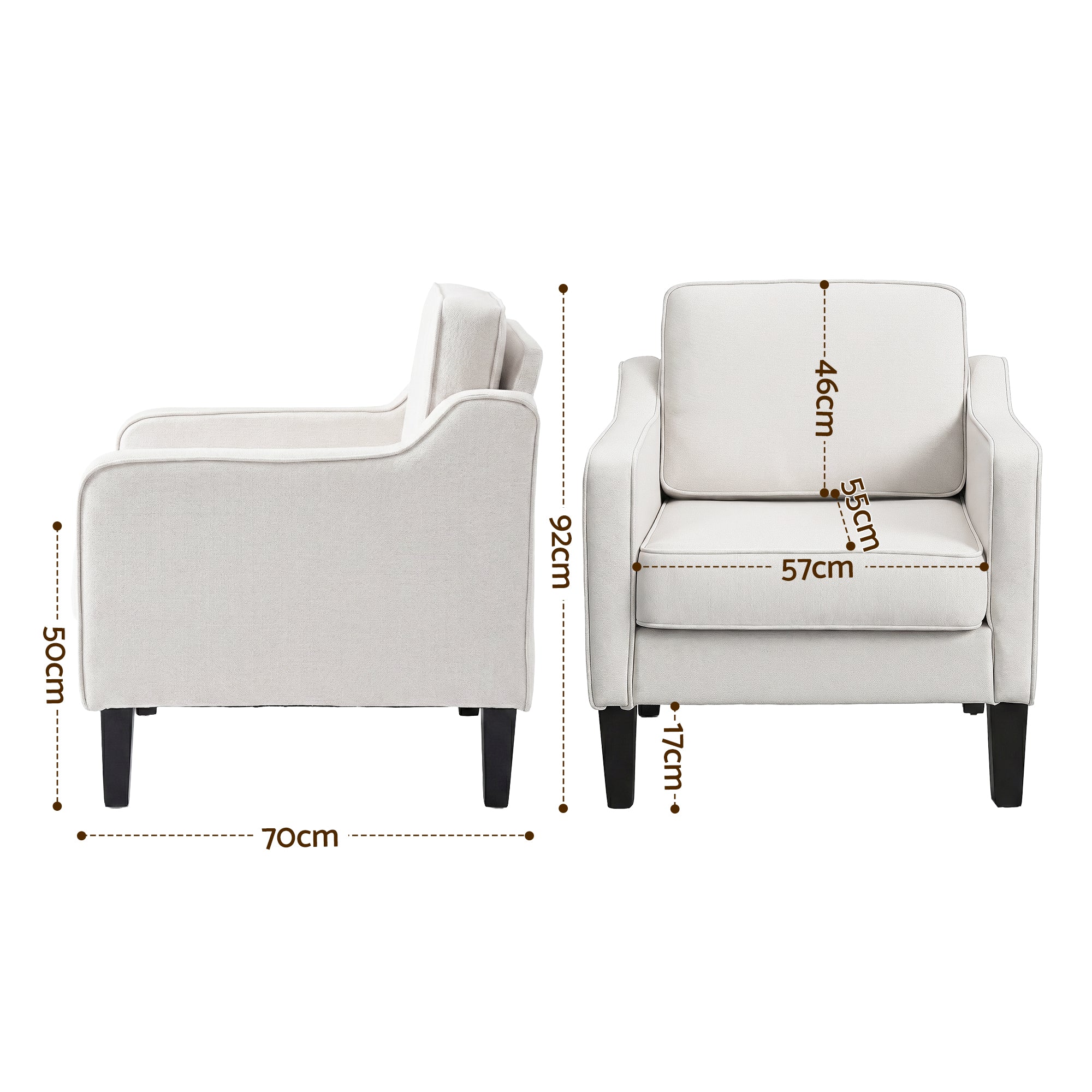 Benjie Fabric Armchair Beige