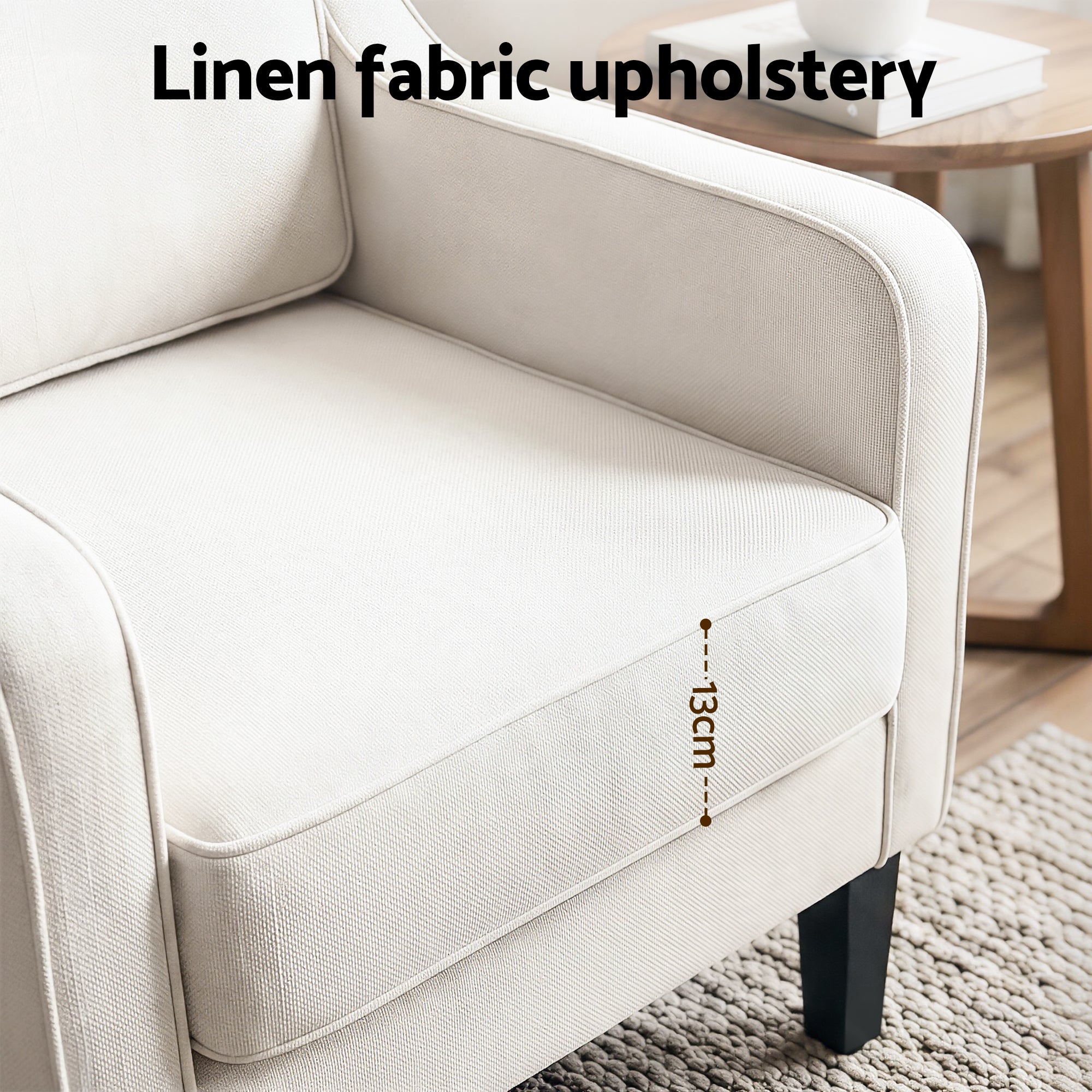 Benjie Fabric Armchair Beige