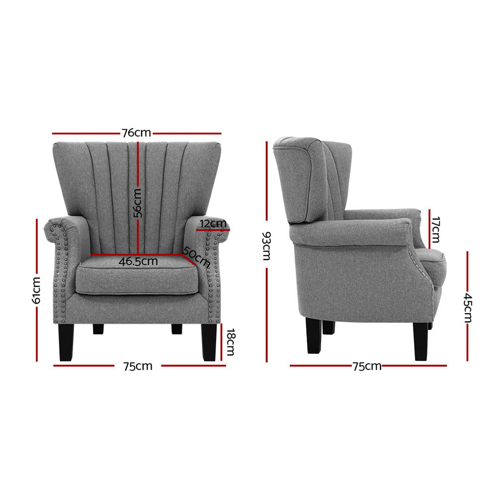 Nathaniel Upholstered Armchair Grey