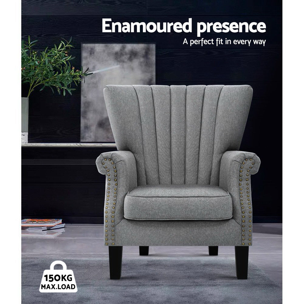 Nathaniel Upholstered Armchair Grey