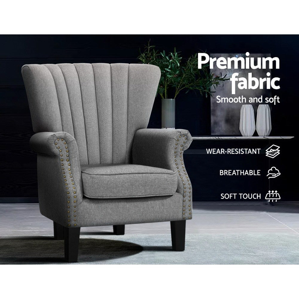 Nathaniel Upholstered Armchair Grey