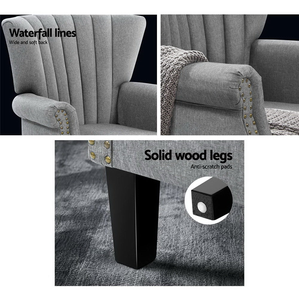 Nathaniel Upholstered Armchair Grey