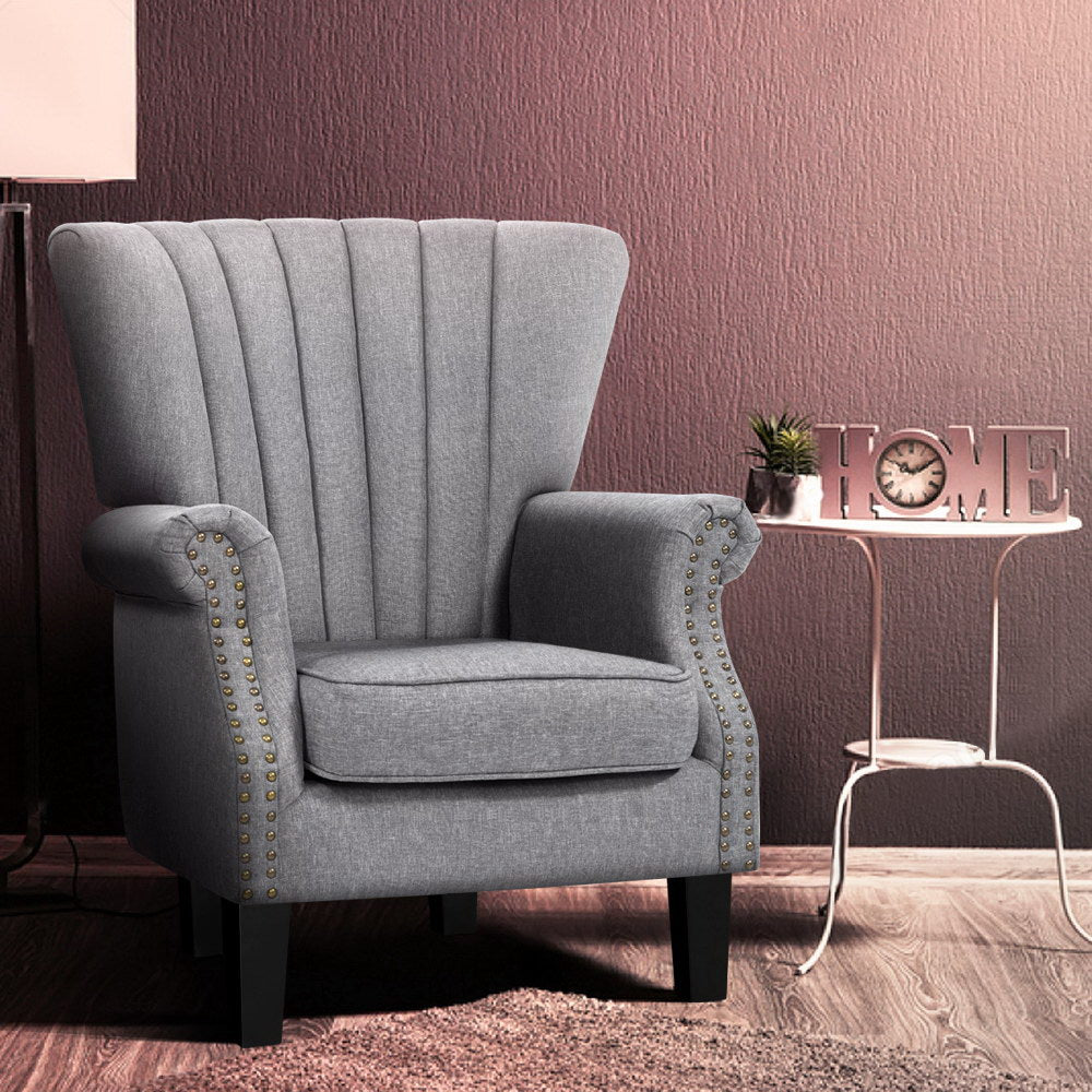 Nathaniel Upholstered Armchair Grey
